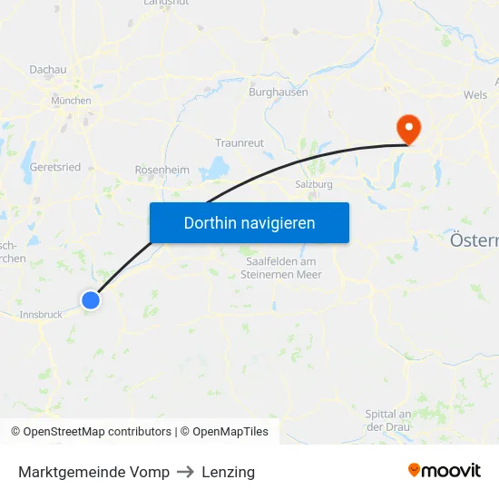 Marktgemeinde Vomp to Lenzing map