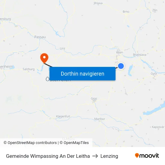 Gemeinde Wimpassing An Der Leitha to Lenzing map