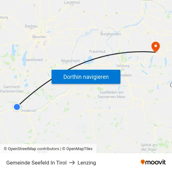 Gemeinde Seefeld In Tirol to Lenzing map