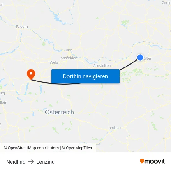 Neidling to Lenzing map