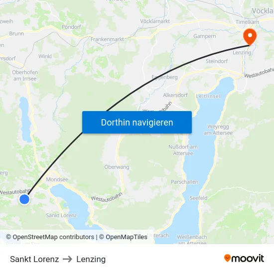Sankt Lorenz to Lenzing map