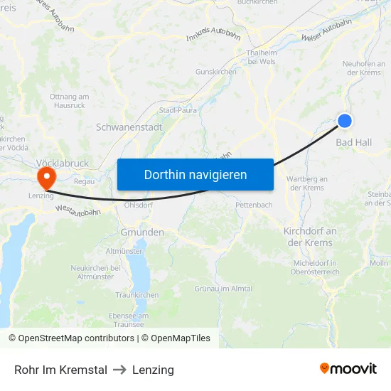 Rohr Im Kremstal to Lenzing map