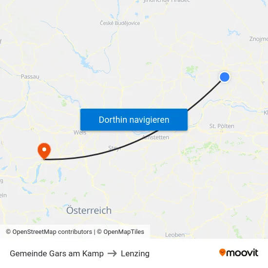 Gemeinde Gars am Kamp to Lenzing map
