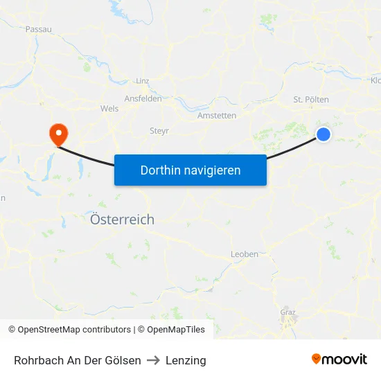 Rohrbach An Der Gölsen to Lenzing map