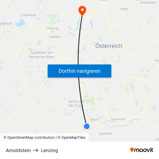 Arnoldstein to Lenzing map