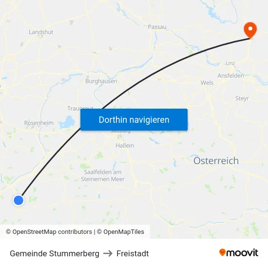 Gemeinde Stummerberg to Freistadt map