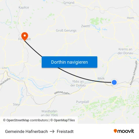 Gemeinde Hafnerbach to Freistadt map