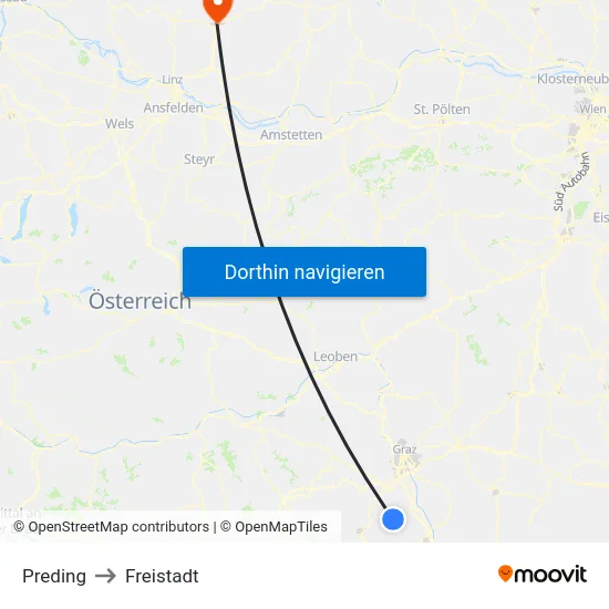 Preding to Freistadt map