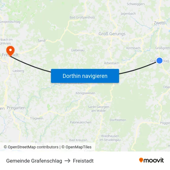 Gemeinde Grafenschlag to Freistadt map