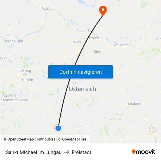 Sankt Michael Im Lungau to Freistadt map