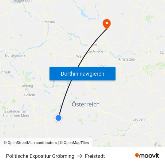 Politische Expositur Gröbming to Freistadt map