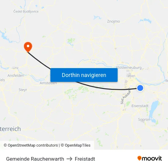 Gemeinde Rauchenwarth to Freistadt map