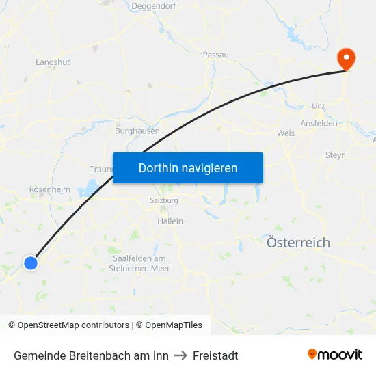 Gemeinde Breitenbach am Inn to Freistadt map