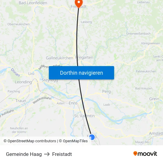 Gemeinde Haag to Freistadt map