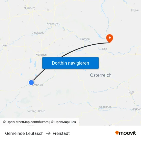 Gemeinde Leutasch to Freistadt map