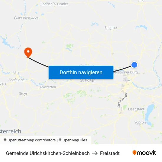 Gemeinde Ulrichskirchen-Schleinbach to Freistadt map