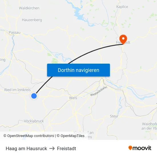 Haag am Hausruck to Freistadt map