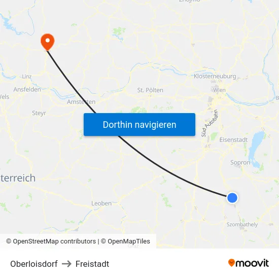 Oberloisdorf to Freistadt map