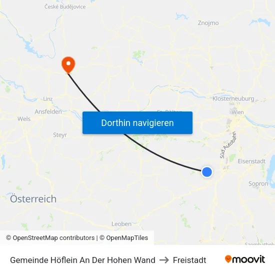 Gemeinde Höflein An Der Hohen Wand to Freistadt map