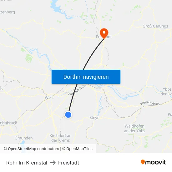 Rohr Im Kremstal to Freistadt map