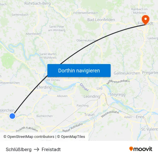 Schlüßlberg to Freistadt map