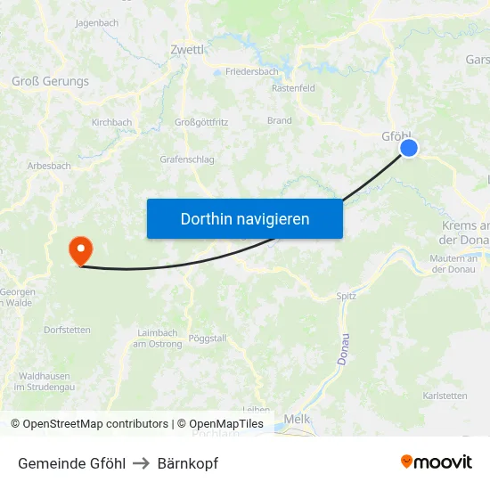 Gemeinde Gföhl to Bärnkopf map