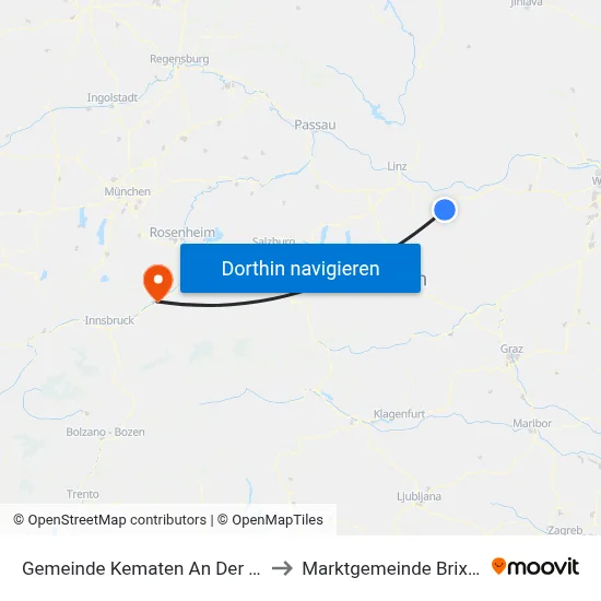 Gemeinde Kematen An Der Ybbs to Marktgemeinde Brixlegg map