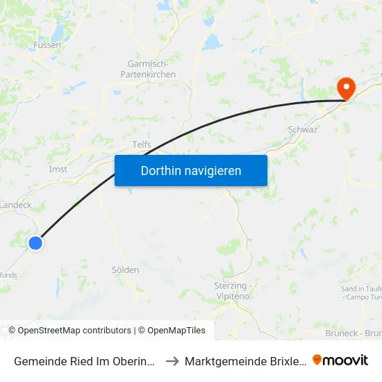 Gemeinde Ried Im Oberinntal to Marktgemeinde Brixlegg map