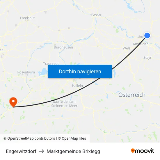 Engerwitzdorf to Marktgemeinde Brixlegg map