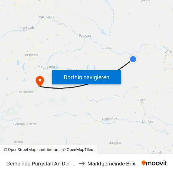 Gemeinde Purgstall An Der Erlauf to Marktgemeinde Brixlegg map