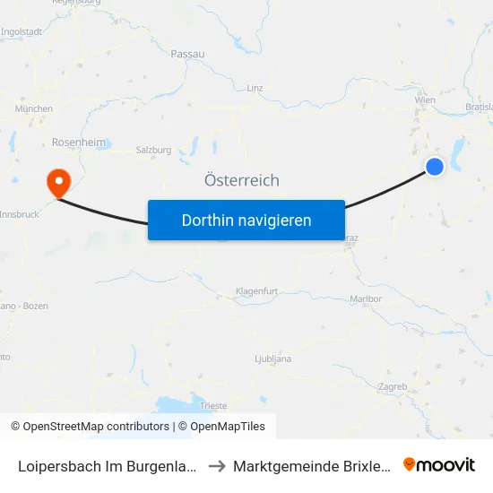Loipersbach Im Burgenland to Marktgemeinde Brixlegg map