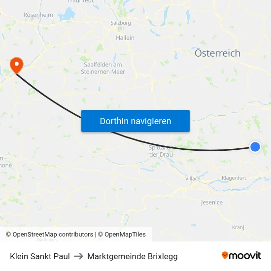 Klein Sankt Paul to Marktgemeinde Brixlegg map