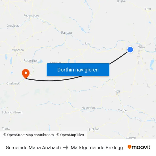 Gemeinde Maria Anzbach to Marktgemeinde Brixlegg map