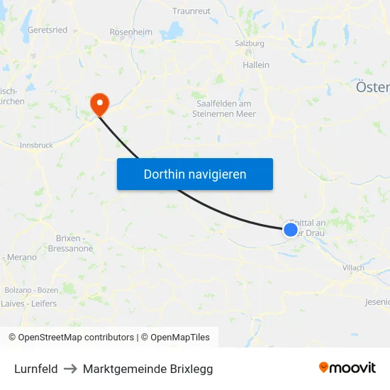 Lurnfeld to Marktgemeinde Brixlegg map