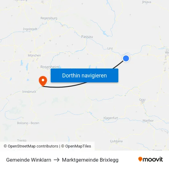 Gemeinde Winklarn to Marktgemeinde Brixlegg map
