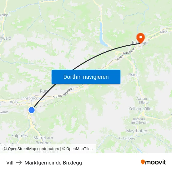 Vill to Marktgemeinde Brixlegg map