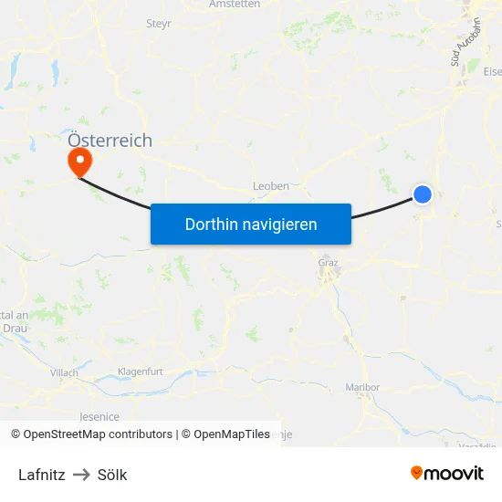 Lafnitz to Sölk map