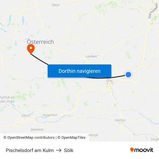 Pischelsdorf am Kulm to Sölk map