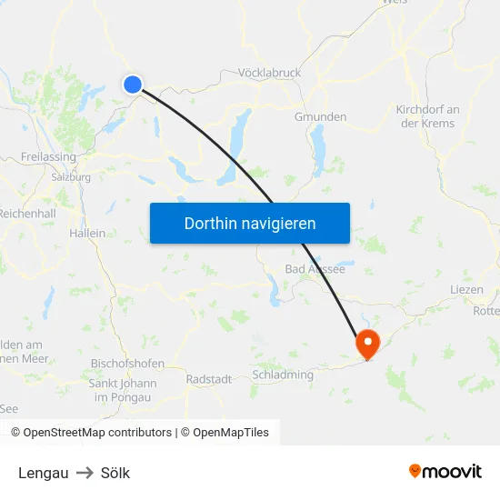 Lengau to Sölk map