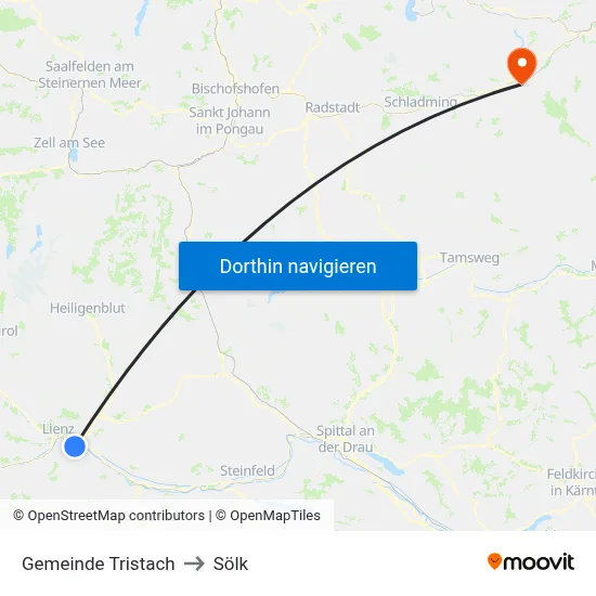 Gemeinde Tristach to Sölk map