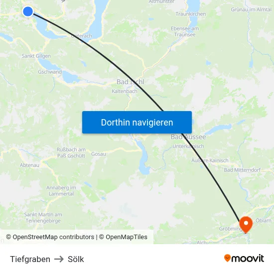 Tiefgraben to Sölk map
