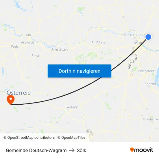 Gemeinde Deutsch-Wagram to Sölk map