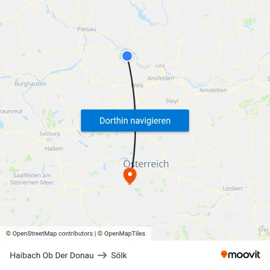 Haibach Ob Der Donau to Sölk map