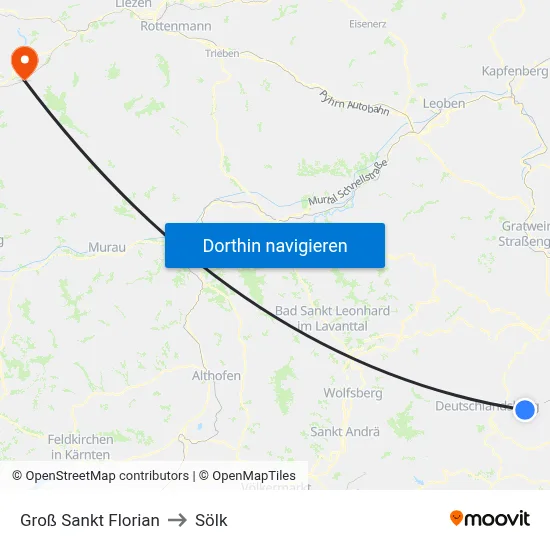 Groß Sankt Florian to Sölk map