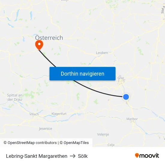 Lebring-Sankt Margarethen to Sölk map
