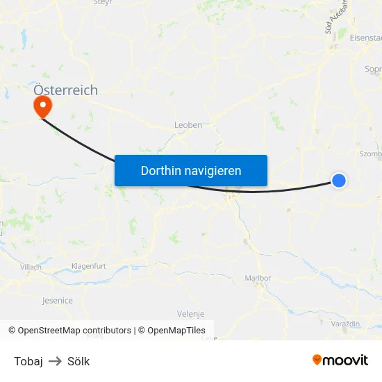Tobaj to Sölk map
