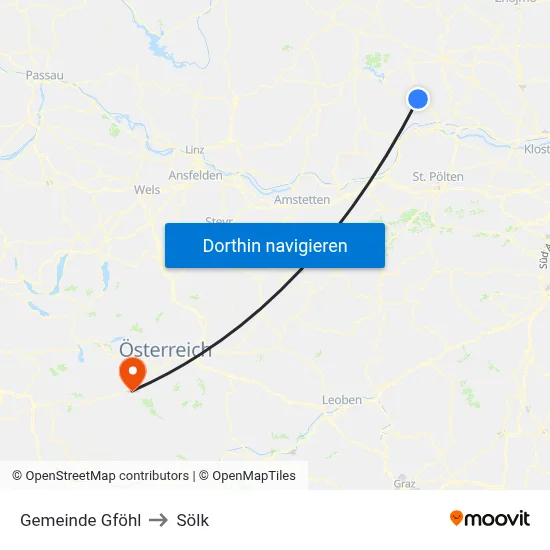 Gemeinde Gföhl to Sölk map
