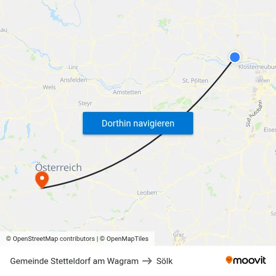 Gemeinde Stetteldorf am Wagram to Sölk map
