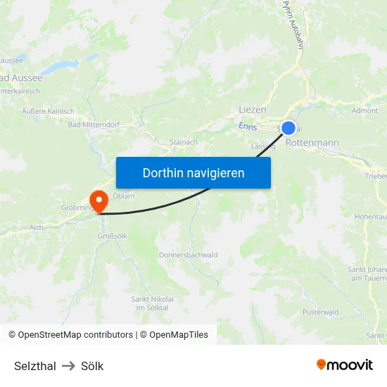 Selzthal to Sölk map