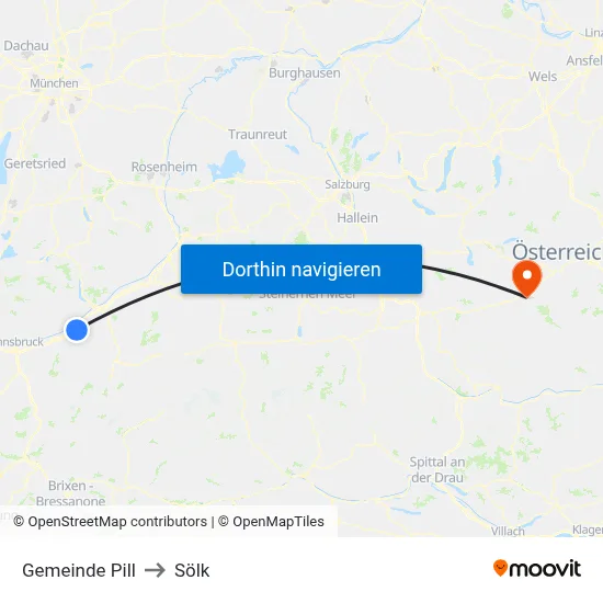 Gemeinde Pill to Sölk map